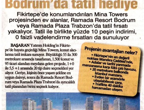 Yurt Gazetesi – Fikirtepe’den Ev Alana Bodrum’da Tatil Hediye (Temmuz 2017)